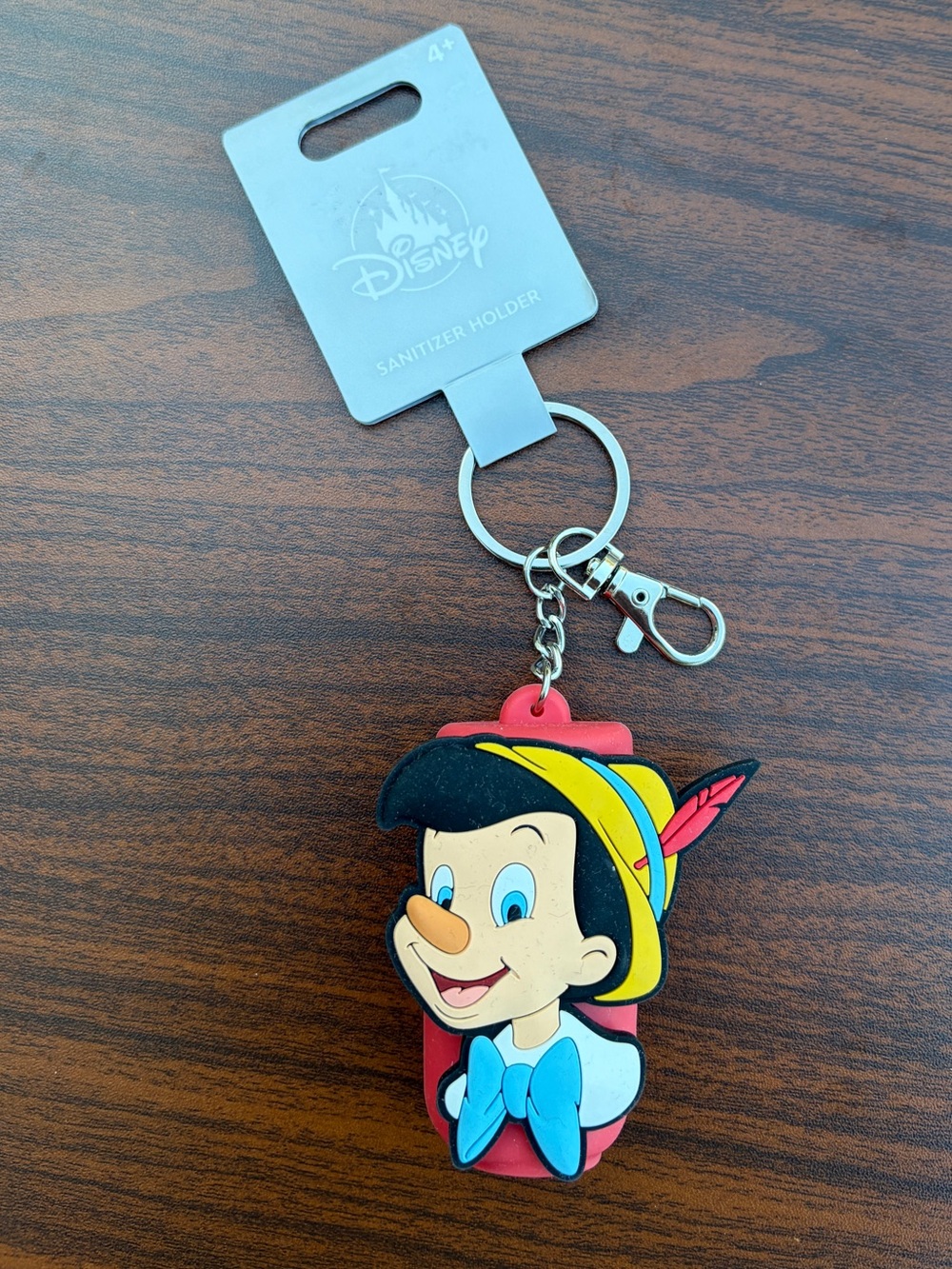 Disney Parks Pinocchio Hand Sanitizer Holder Keychain Bag Charm New With Tag